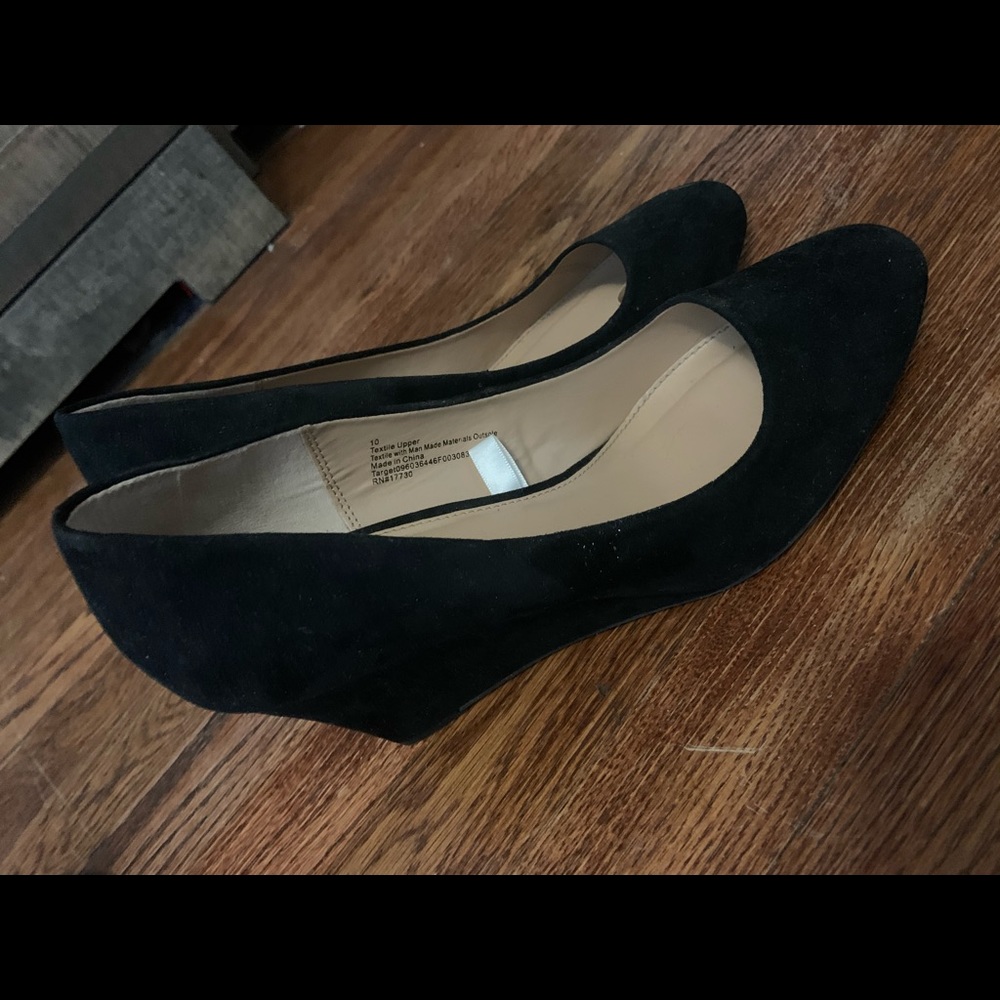 Black Suede Wedges